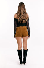 Ottie Tan Suedette Shorts Image