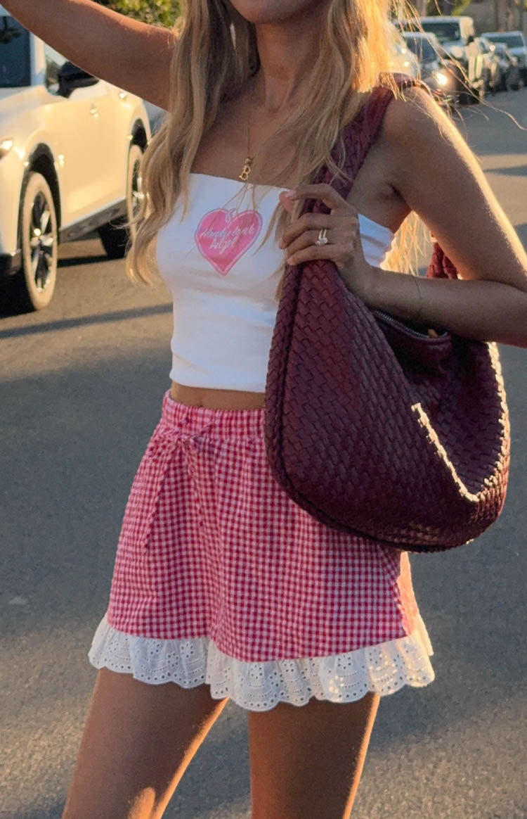 Ottilie Red Gingham Mini Skirt Image