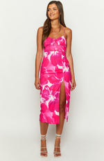 Paloma Pink Print Midi Dress Image