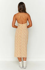 Paloma Yellow Floral Midi Dress