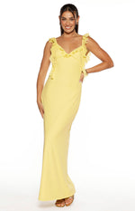 Paolma Yellow Ruffle Formal Maxi Dress Image