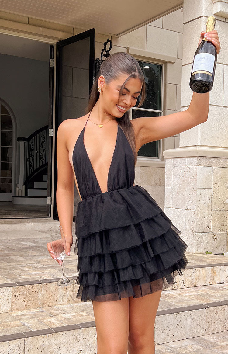 Party Short Dresses Fancy Black Mini Cocktail Dress Elegant Black