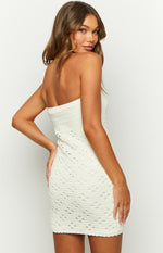 Peony White Strapless Mini Dress Image