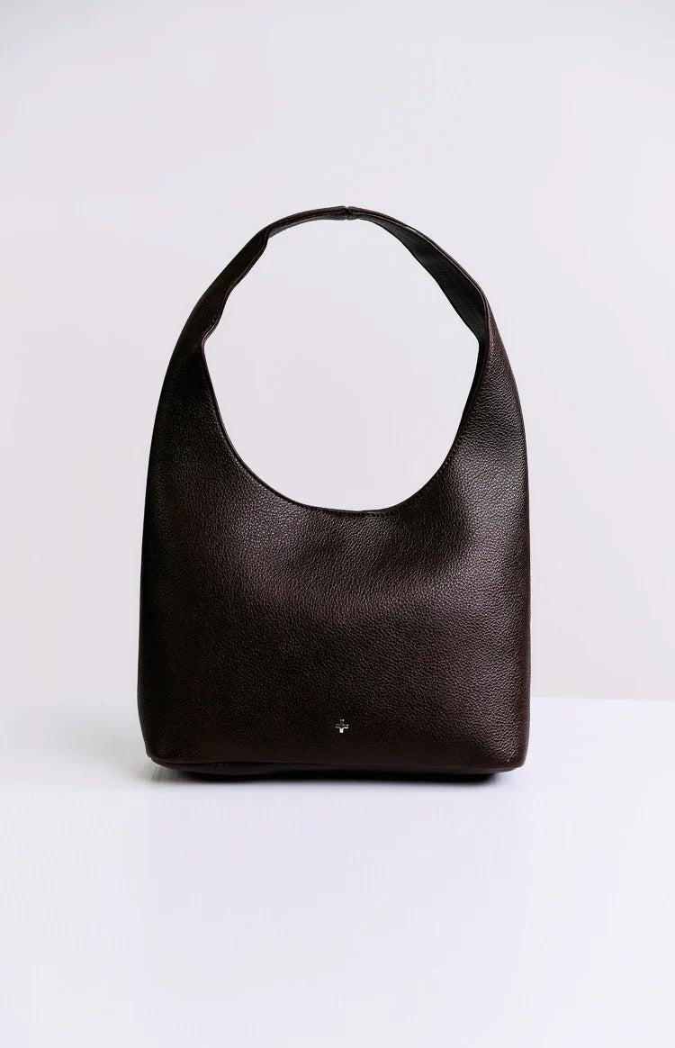Peta & Jain Jenni Chocolate Pebbled Studded PU Bag