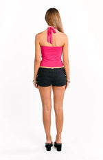 Prescilla Pink Orchid Halter Top