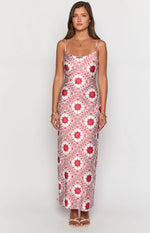 Renesmee Red Tile Print Maxi Dress