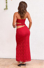 Rae Red Strapless Maxi Dress Image