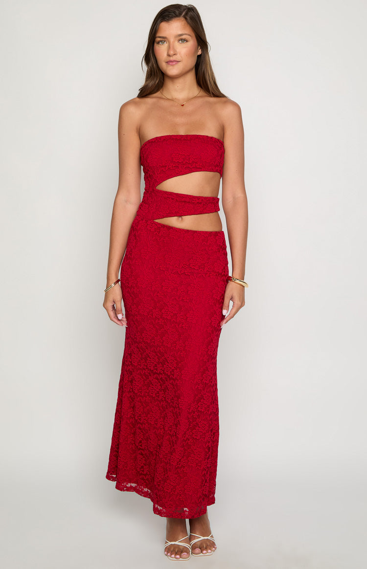 Rae Red Strapless Maxi Dress Image