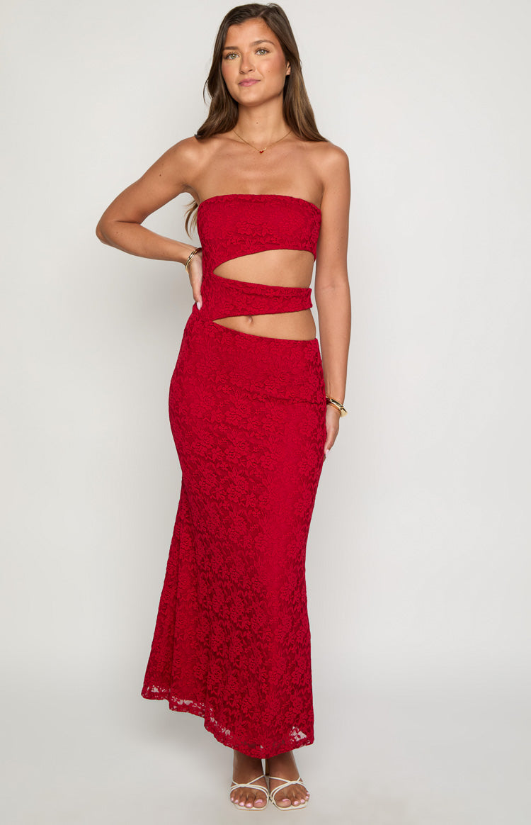 Rae Red Strapless Maxi Dress Image