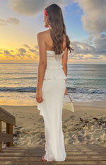 Raleigh White Ruffle Maxi Skirt Image