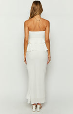 Raleigh White Ruffle Maxi Skirt Image
