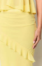 Raleigh Yellow Ruffle Maxi Skirt