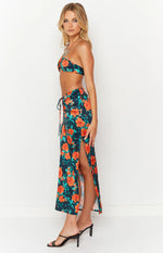 Rani Red Floral Maxi Skirt