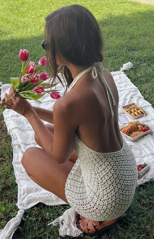 Raylee White Crochet Mini Dress