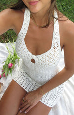 Raylee White Crochet Mini Dress Image