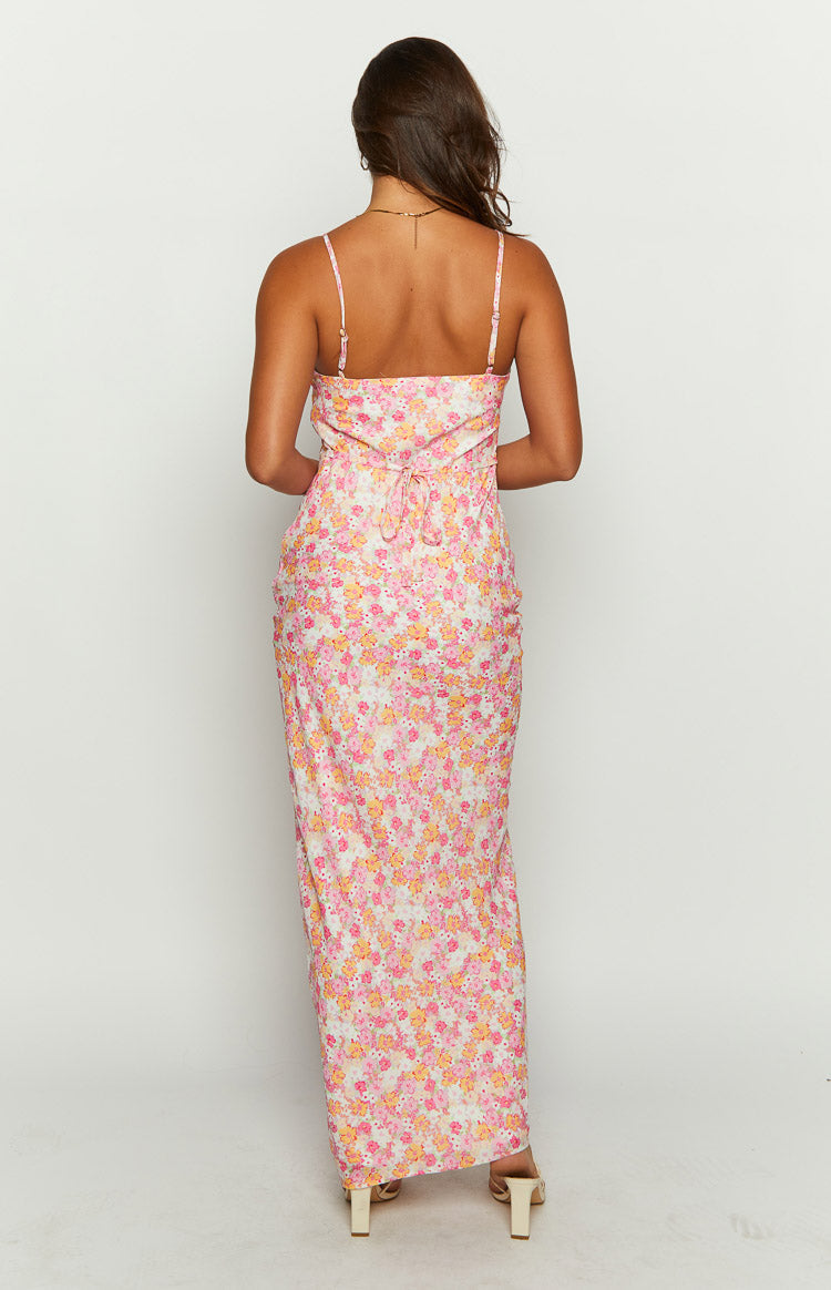 Renesmee Pink Floral Printed Maxi Dress Image