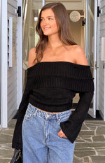 Joey Black Off Shoulder Sweater