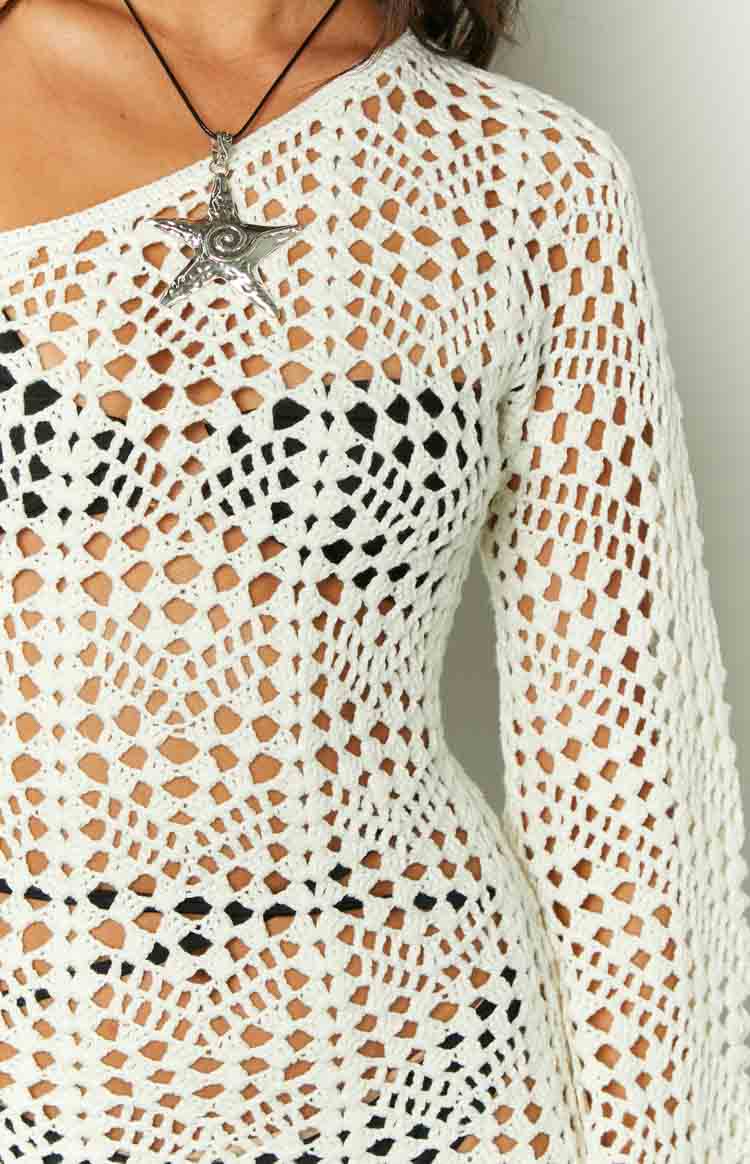 Riga White Long Sleeve Mini Dress Image