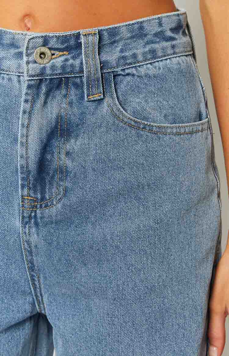 Robin Mid Blue Wide Leg Denim Jeans Image