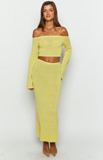 Romie Yellow Knit Maxi Skirt Image
