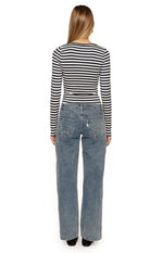 Ronney Navy Stripe Long Sleeve Top