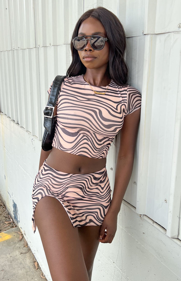 Rosalie Beige Mini Skirt Image