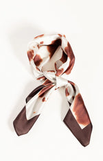 Roxy Brown Cow Print Multi Wear Satin Scarf Image