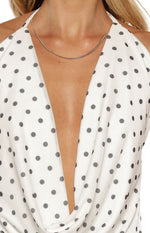 Rozie White Polka Dot Mesh Top Image