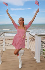 Rubi Red Gingham Babydoll Mini Dress