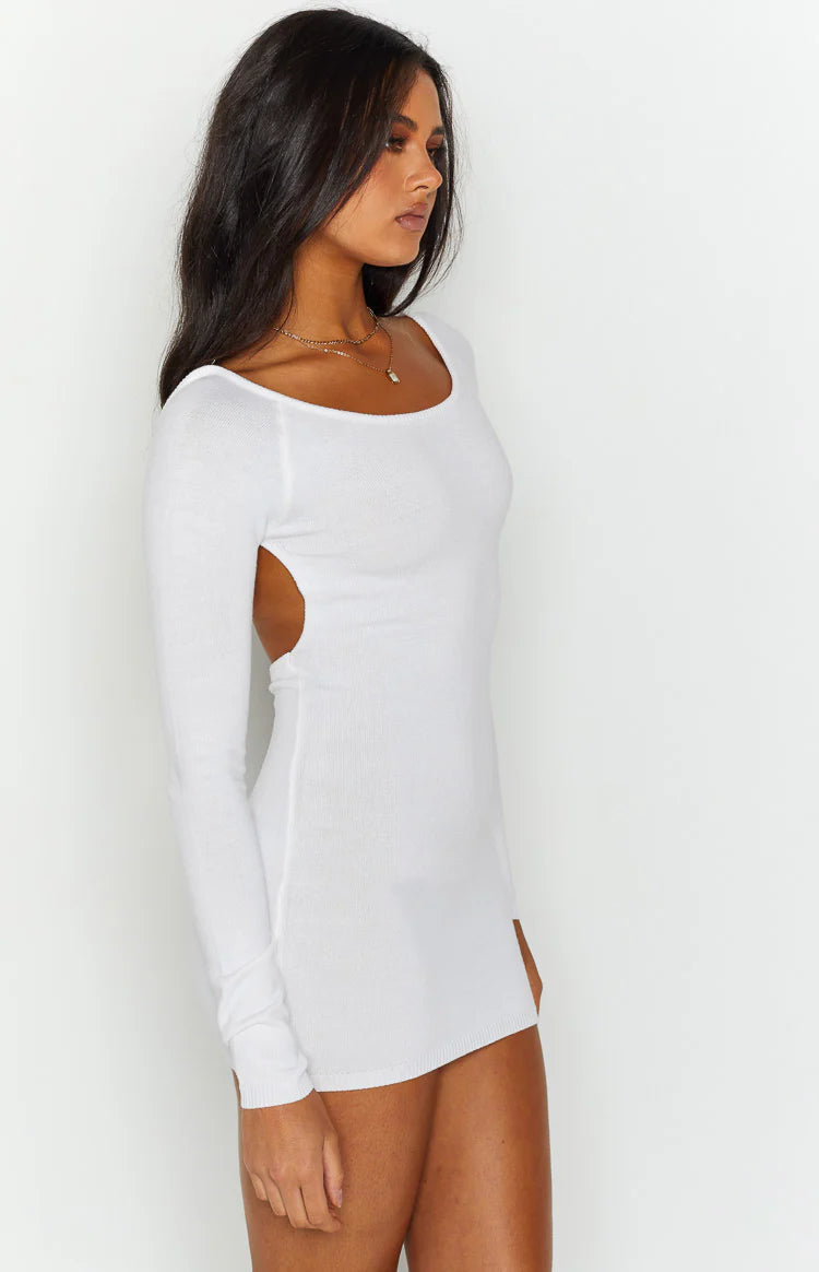 SNDYS Milo White Knit Dress | Beginning Boutique NZ SNDYS Milo White Knit Dress | Beginning Boutique NZ