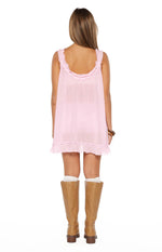 Sab Pink Sheer Frill Mini Dress
