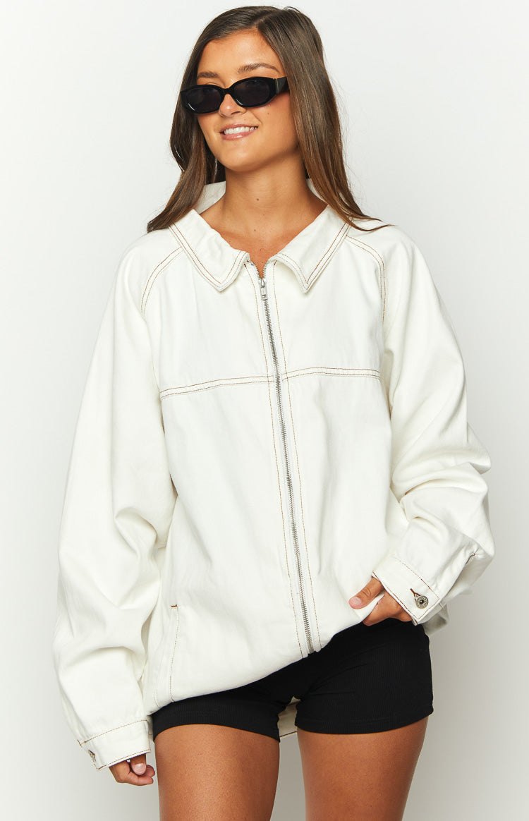 Sally White Oversized Denim Jacket Image