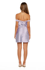 Sandie Lilac Off The Shoulder Mini Dress Image