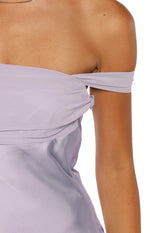 Sandie Lilac Off The Shoulder Mini Dress Image