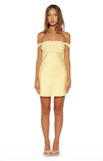 Sandie Yellow Off The Shoulder Mini Dress Image