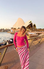 Sasha Pink Multi Stripe Maxi Skirt