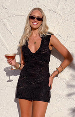 Sassie Black Lace Mini Dress