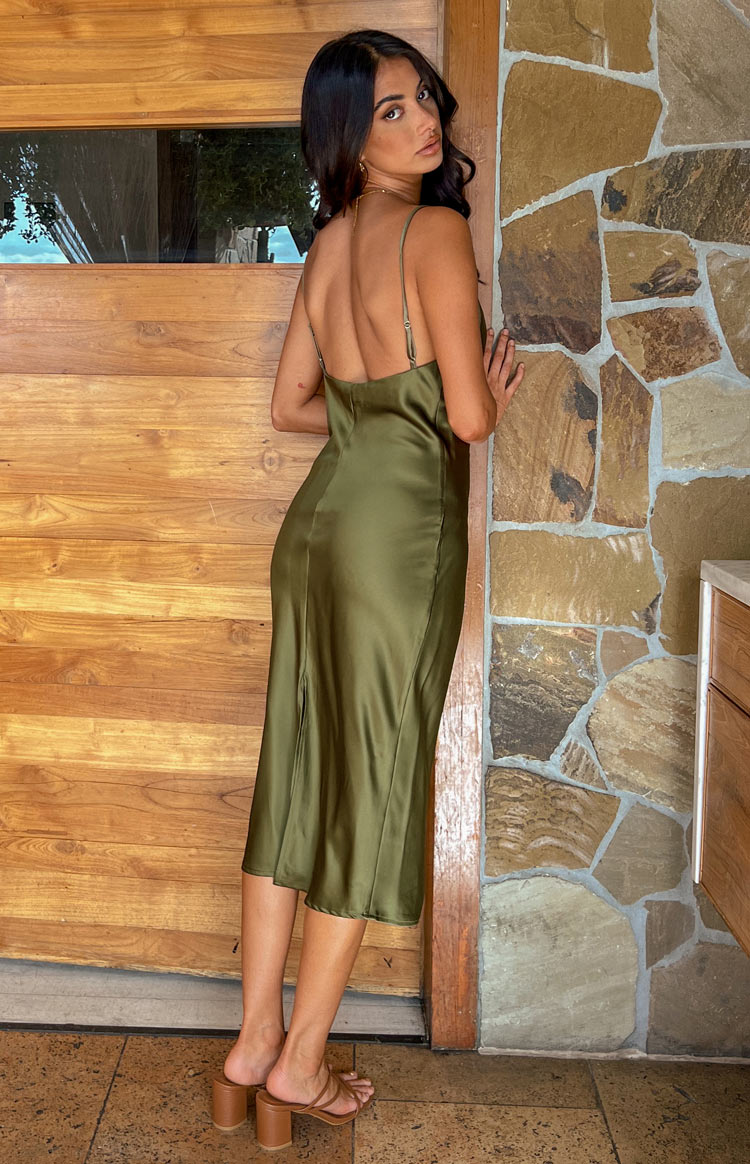 Schiffer Slip Midi Dress Khaki Image