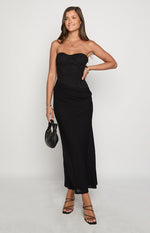 Scotti Black Strapless Corset Maxi Dress Image