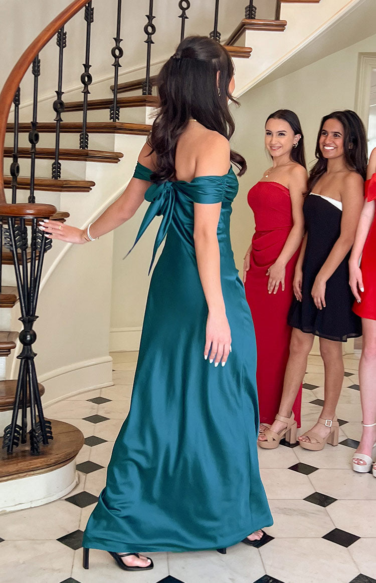 Seraphina Teal Off The Shoulder Maxi Dress | Beginning Boutique NZ Seraphina Teal Off The Shoulder Maxi Dress | Beginning Boutique NZ