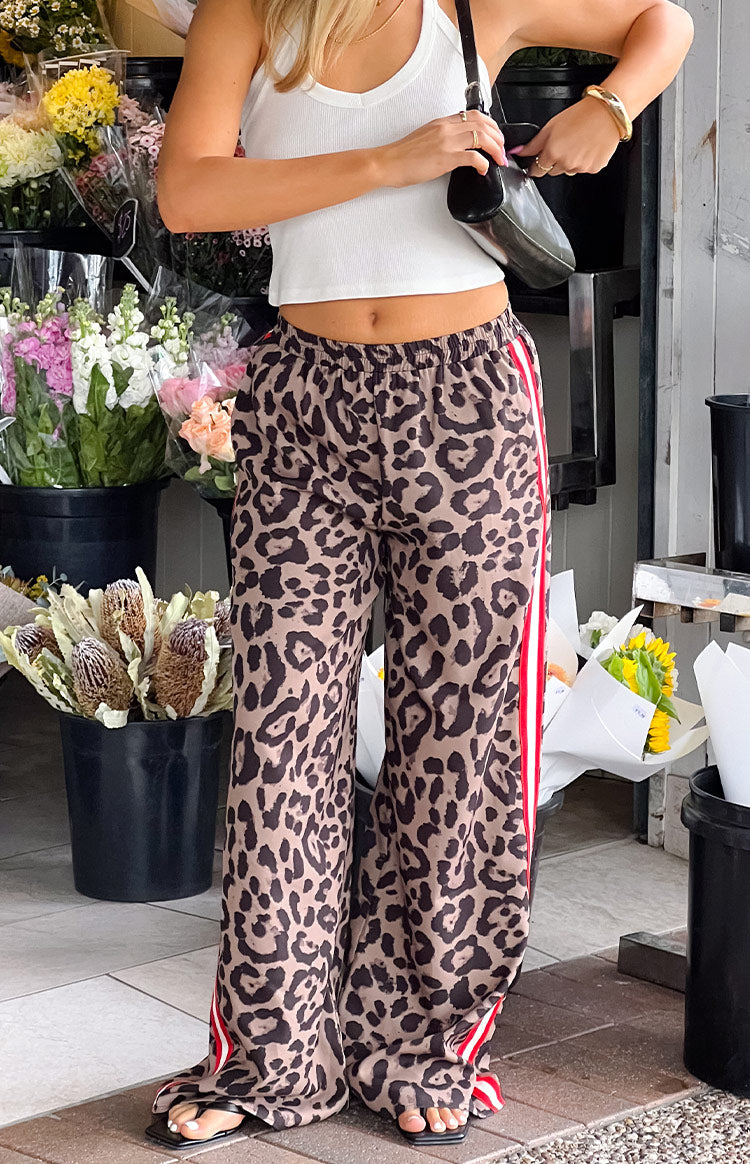 Sharly Leopard Red Racer Stripe Pants Image