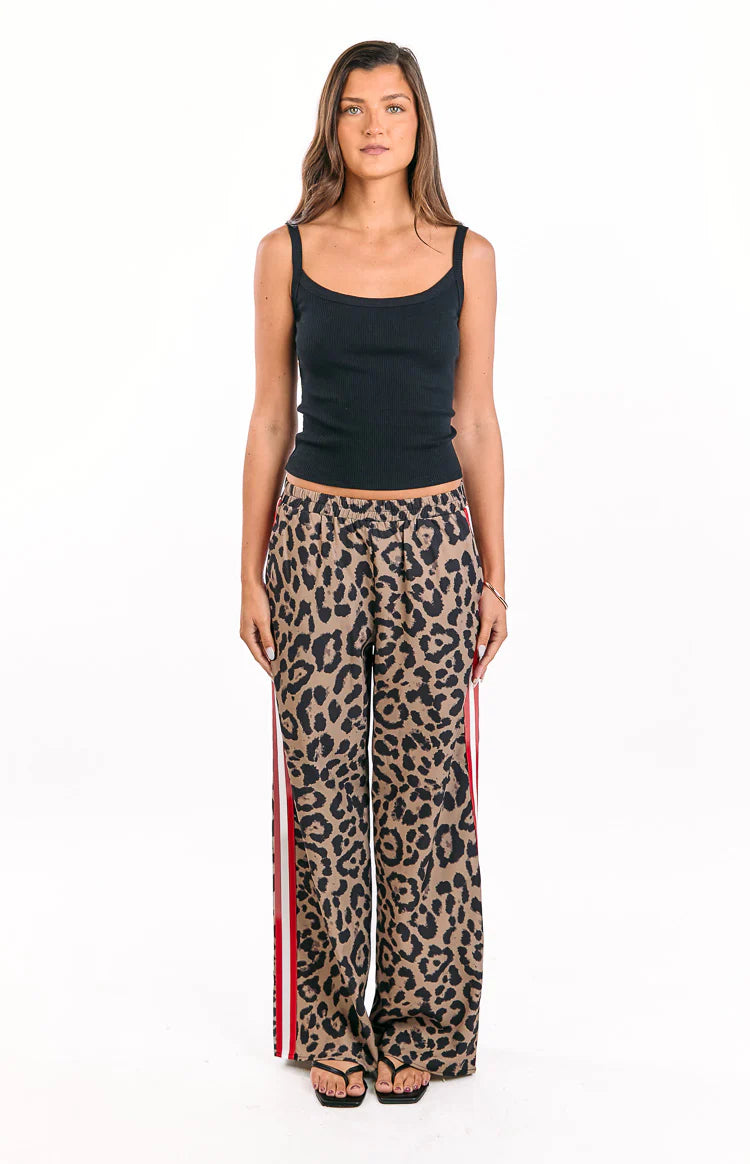 Sharly Leopard Red Racer Stripe Pants