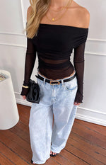 She's Yours Light Wash Denim Wide Leg Boyfriend Jeans Image