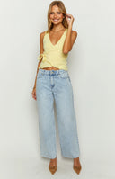 Beginning Boutique She's Yours Light Wash Denim Wide Leg Boyfriend Jeans light wash denim high waist wide leg relaxed fit jea