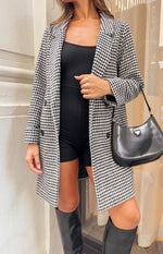 Shila Black and White Check Jacket