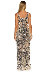 Sia Silver Sequin Maxi Dress Image