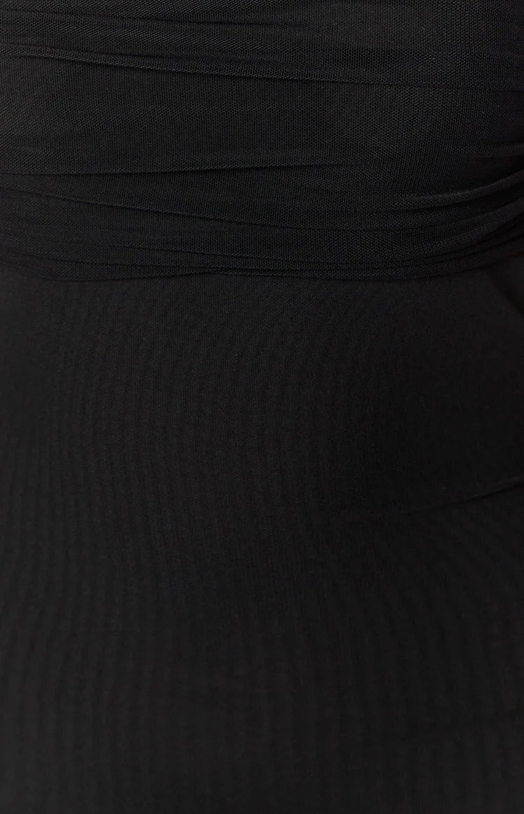Sierra Black Mesh Mini Dress