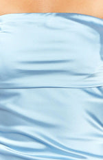 Silvia Blue Satin Mini Dress