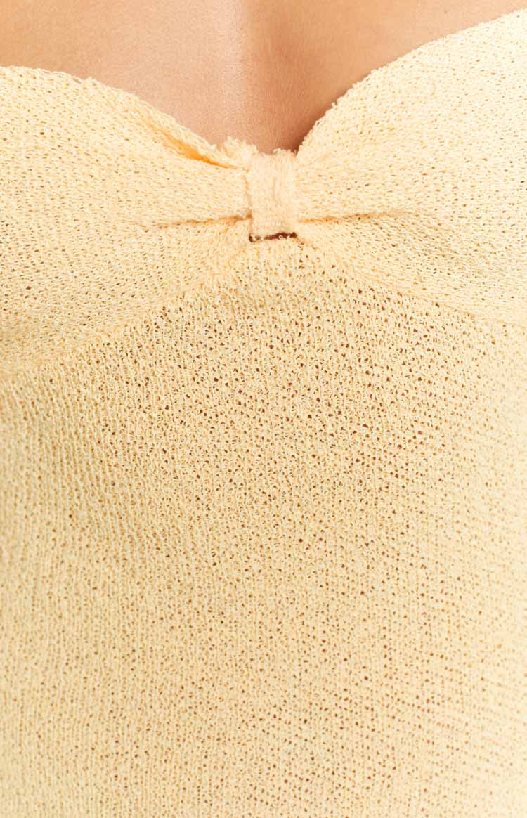 Skye Lemon Knit Midi Dress Image