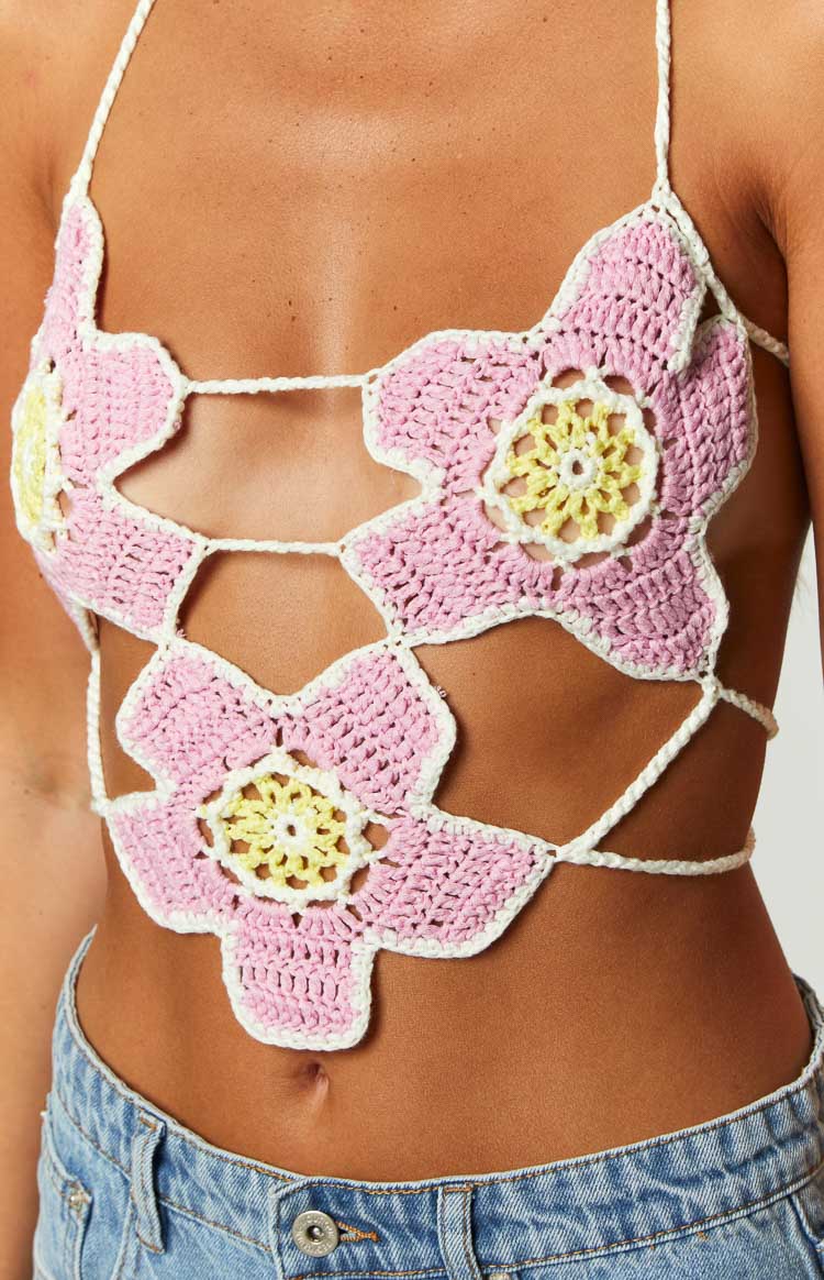 Starboy Pink Halter Crochet Top | Beginning Boutique NZ